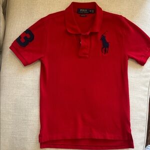 Polo by Ralph Lauren Kids Red Polo with Navy Accents Size S (8-10)